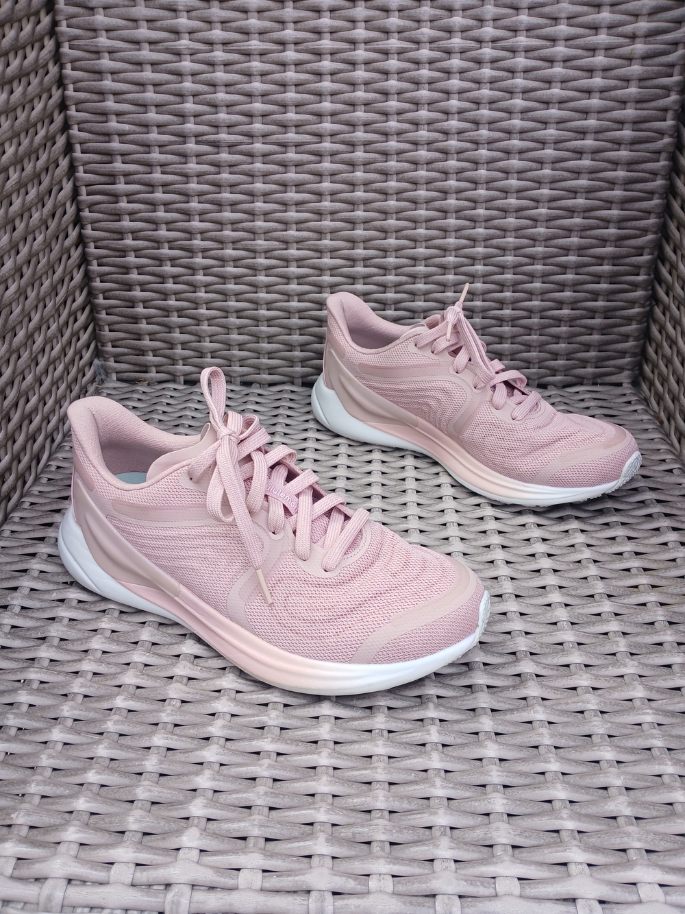 lululemon athletica Pink Knit Lace-Up Sneakers